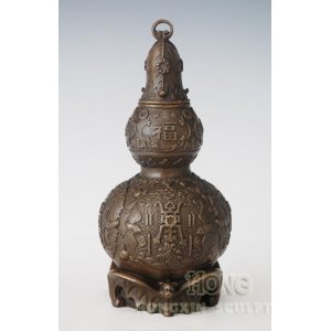 銅葫蘆 吉祥物 避邪 招寶 銅工藝品 飾品 擺件 (壽山福海 XL-020)